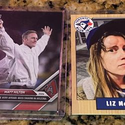 LOT- THE BEE KEEPER & LIZ MCGUIRE HIT BY BALL CUSTOM JUST RELEASED BASEBALL CARDS