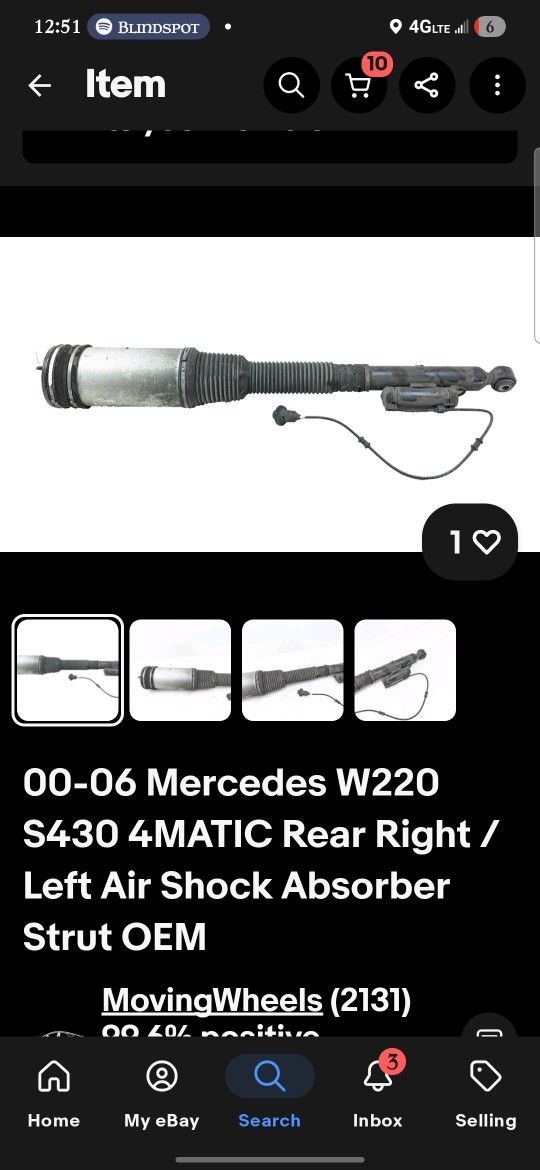 Right Rear Passanger Side 2002 Airmatic Mercedes