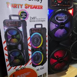 2x8” PORTARLE SPEAKER With LED Light