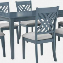 7 Pc Blue Dining Room Set - New In Box