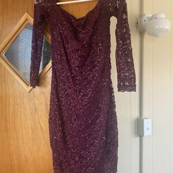 dark purple sequin fitted dresss