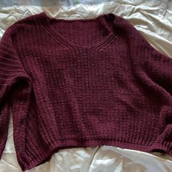 BURGUNDY CARDIGAN LIKE LONG SLEEVE, SIZE L/XL