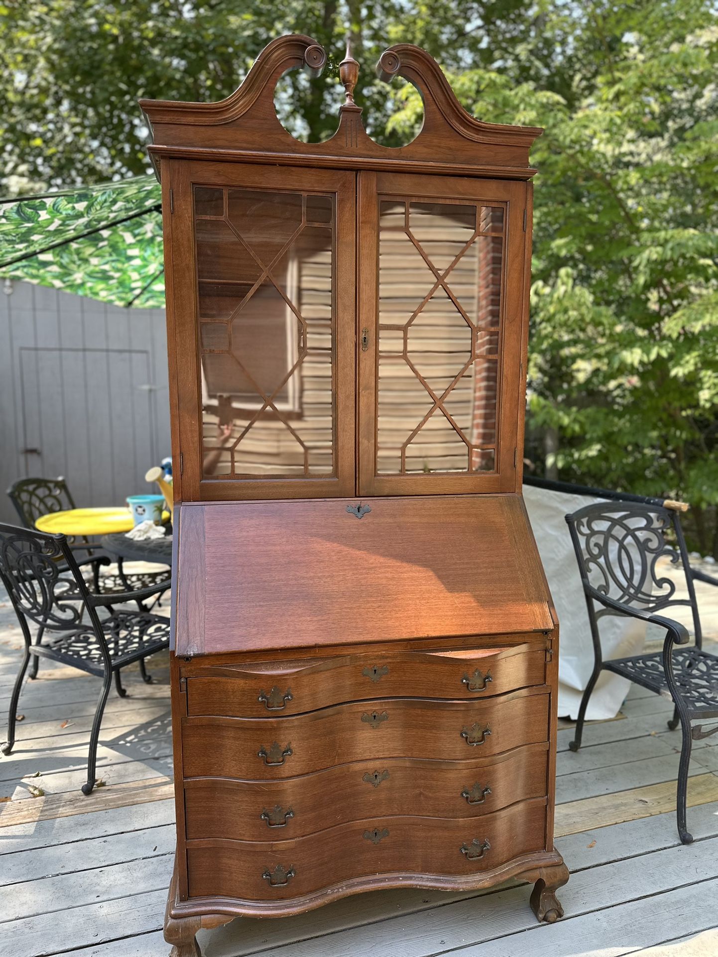 GEO C Flint Co Antique Mahogany Secretary