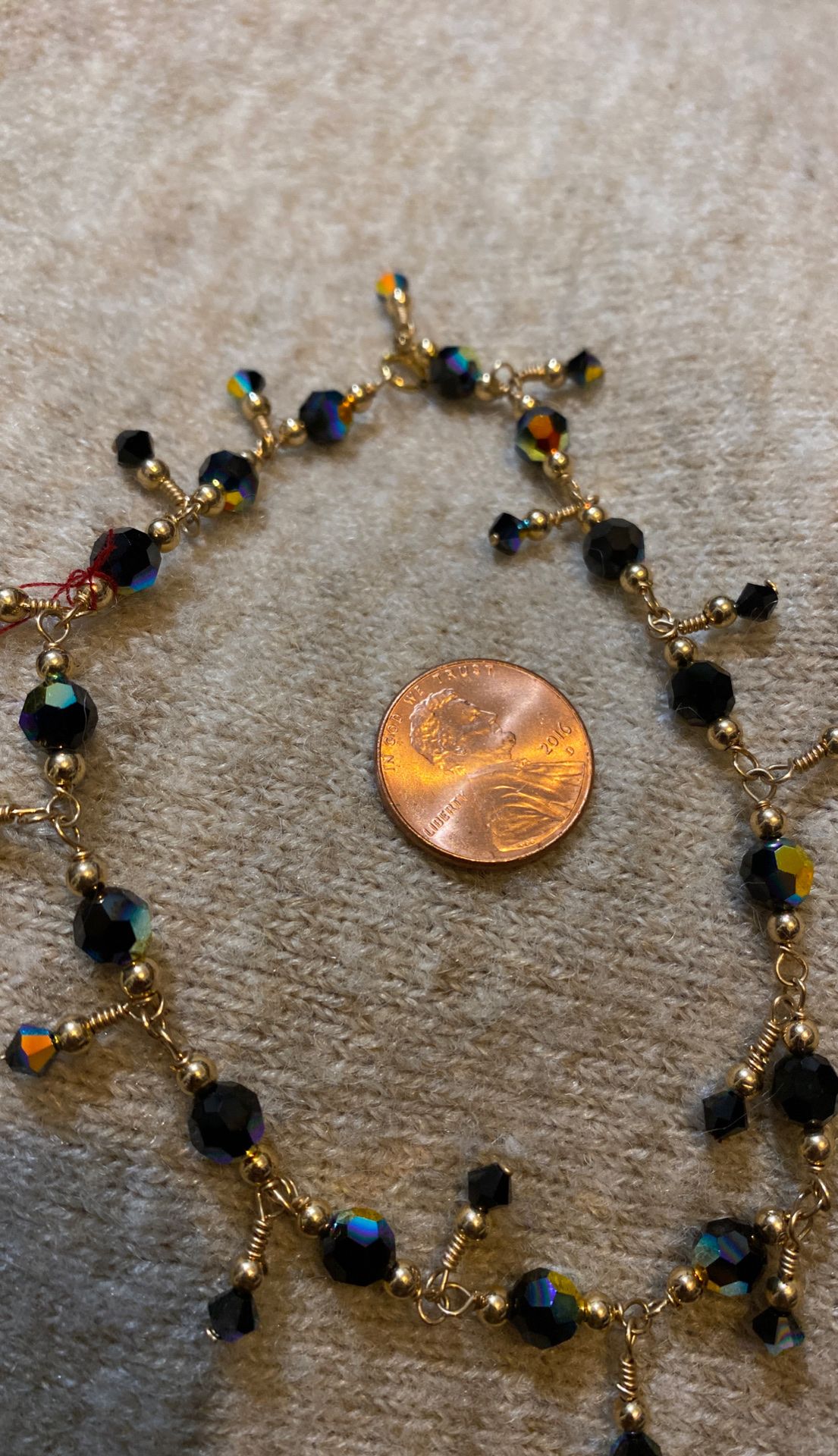 Black Swarovski bracelet or anklets