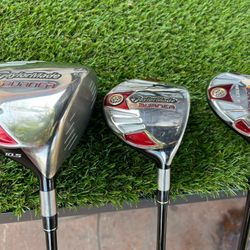 Taylor Made Burner Woods Set🔥 Like New Driver,3 Wood, 3 Rescue Hybrid/Regular Flex/Nice Grips👍 $189 💰 Take All Three/Read Description Below
