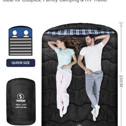 FORINBUY Heavy Duty Winter Cotton Flannel Double Sleeping Bag