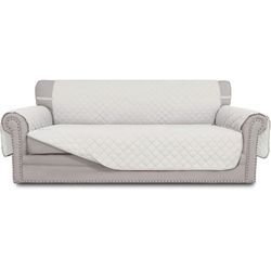 Easy-Going Reversible Oversized Couch Cover for 3 Cushion Couch Sofa Cover  Dogs Water ivory color 