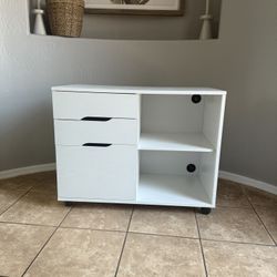 3-Drawer Office Filing Cabinet with Wheels