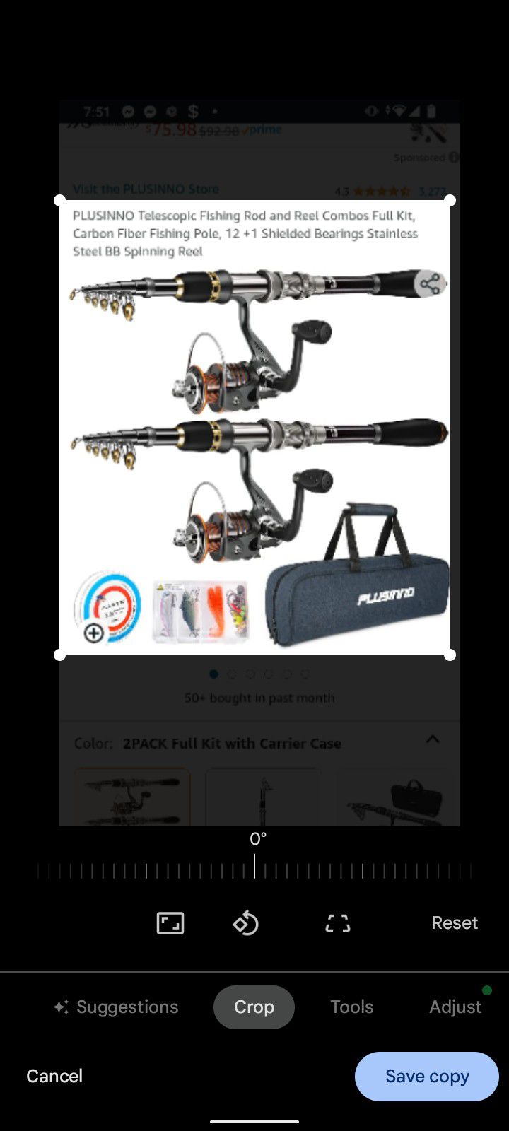  PLUSINNO Fishing Rod and Reel Combos, Bronze Warrior Toray  24-Ton Carbon Matrix Telescopic Fishing Rod Pole, 12 +1 Shielded Bearings  Stainless Steel BB Spinning Reel, Travel Freshwater Fishing Gear 
