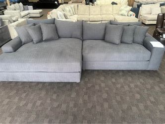linen Charcoal gray extra wide sectional