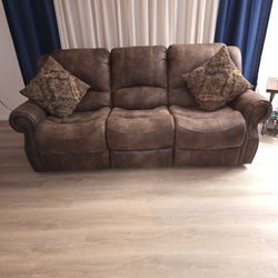 Reclining Sofa, 2 Seater w/cup holder & Lazy Chair 