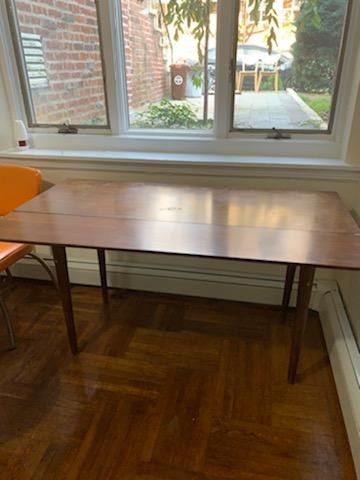 Mid Century Modern Kitchen Table Natural Wood and Foldable