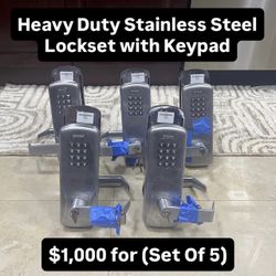 Heavy Duty Stainless Steel Lockset With Keypad (Set Of 5) 