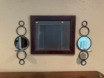 (Set Of 2) Iron Mirrored Wall Sconces