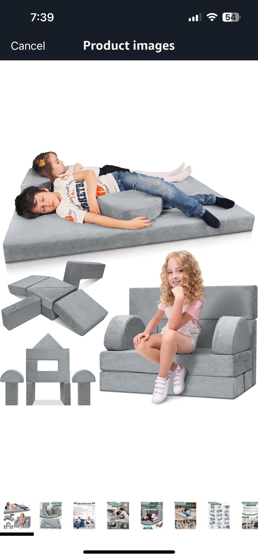Lunix LX22 11pcs Modular Kids Play Couch