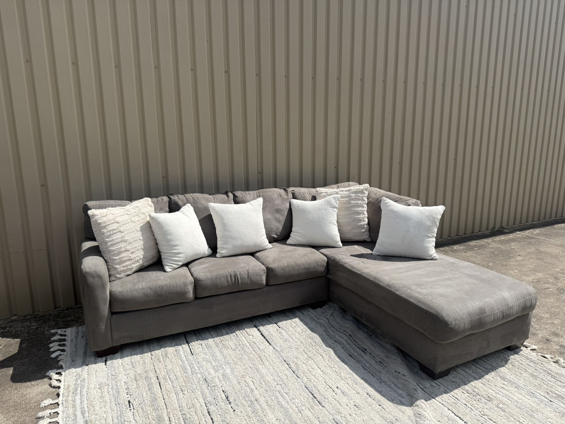 Grey Sectional Couch - Delivery Available