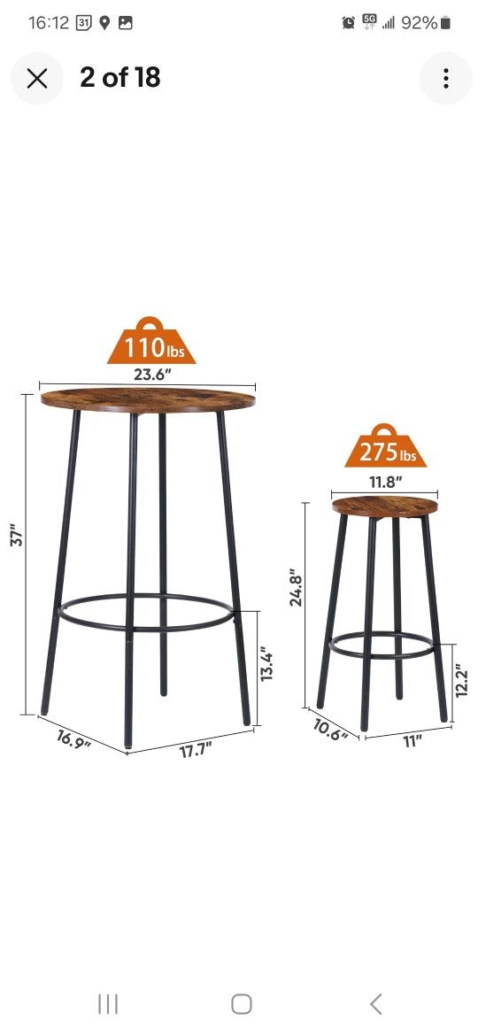 2 Bar Stools And A Table