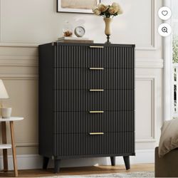 Black 5-Drawer Dresser – BRAND NEW IN BOX – $140