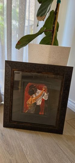 Trish Biddle Painting Spanish Heart Tango/Flamenco With Black Frame
