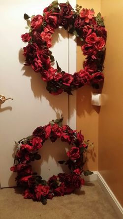 Two beautiful wreaths (burgundy and red roses)