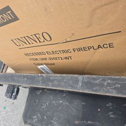 Recessed fireplace 6ft silver