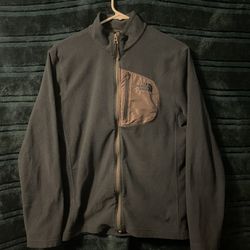 North Face Jacket Men Small Blue Gray Fleece Full Zip Sweater Layer Adult *