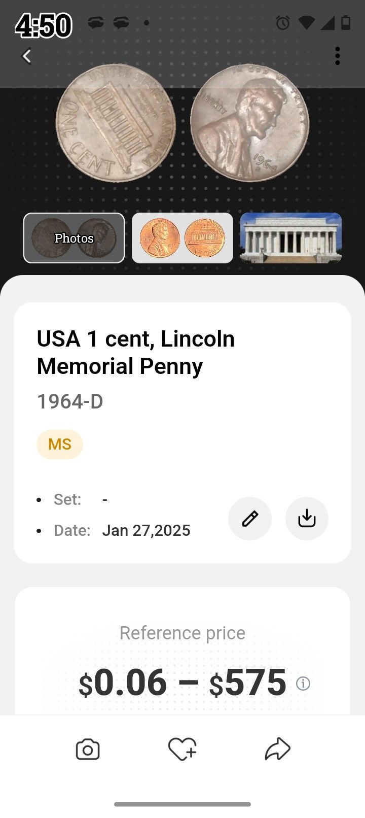 1964 D Penny