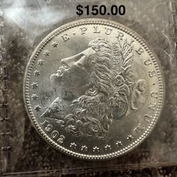 Silver Dollar With Certificate $120.00