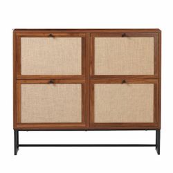 Modern Walnut Shoe Storage Cabinet - Like New