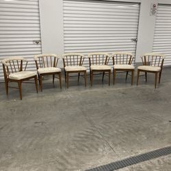 Danish Design Furniture Dining Table Chairs. Set Of 6 