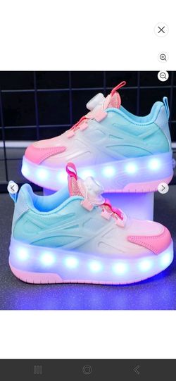 GUANGLAN LED Light-Up Roller Shoes – Women’s 8.5 Pink/White