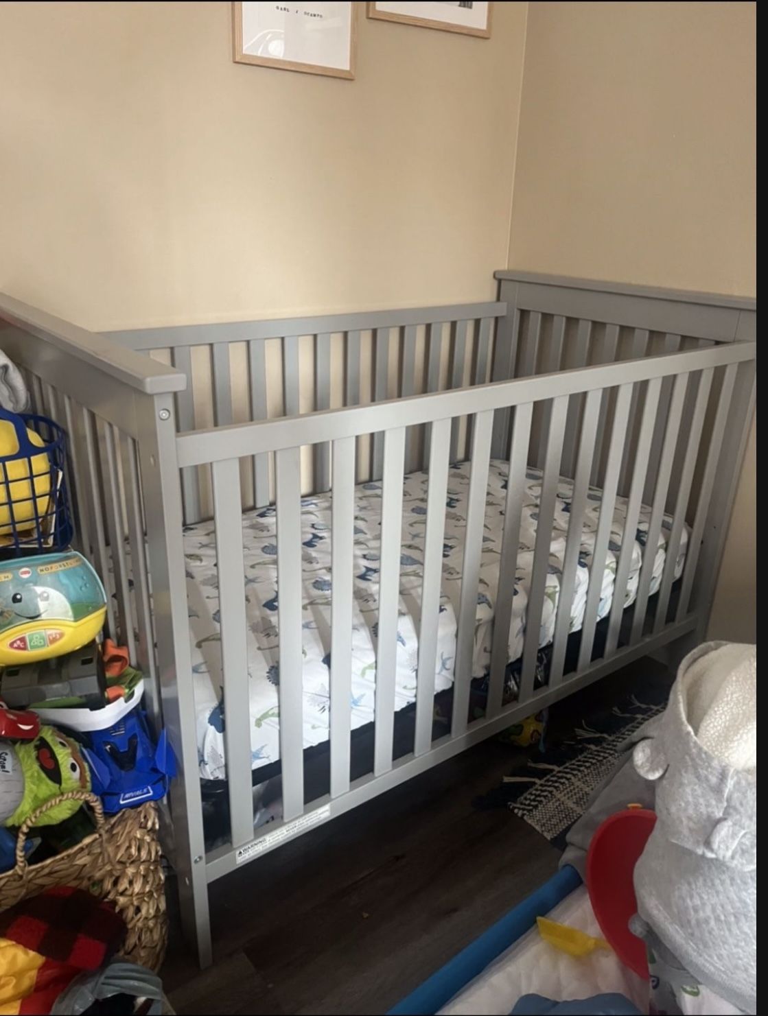 Grey Baby Crib 