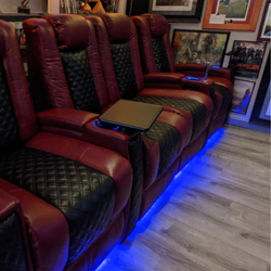 Brand New Fusion Landmark Top Grain Real Leather Theater Seating
