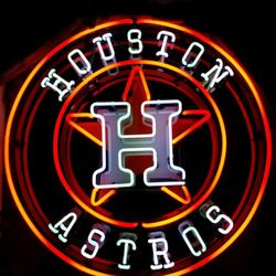 Houston Astros baseball neon sign 