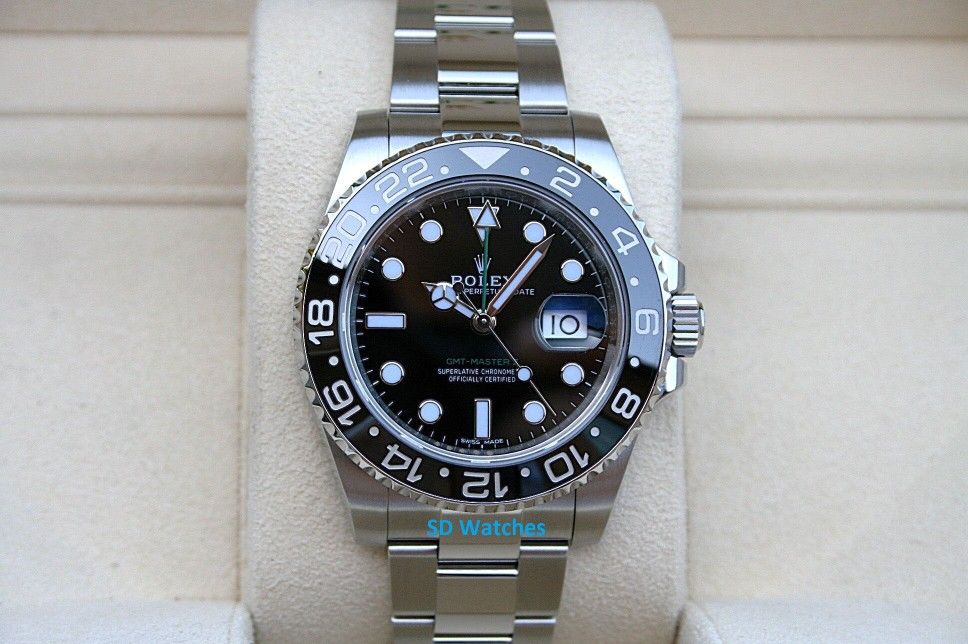 ROLEX 116710 GMT MASTER II WATCH BLACK BEZEL - T8205