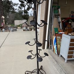 Large Vintage Wrought Iron Hat Stand 