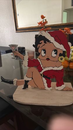 Custom handmade wooden Betty Boop Christmas themed fixture