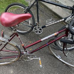2 Bicycles: 1 Mountain Bike, 1 Road Bike