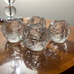 Kosta Boda Snowball Votive Candle Holders 