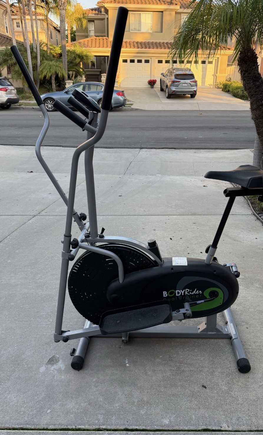 Body Rider Dual Trainer: 2-in-1 Elliptical & Exercise Bike (Space Saver)