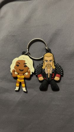 WWE AEW Chris Jericho and Jade Cargill keychains