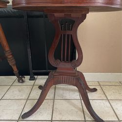 Antique Lyre Base Pedestal Table / Drum Table $200 or best offer
