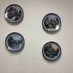 Collectible Lenox Decorative Art Plates By Thomas Kinkade - 1997 & 1998 Peaceful Retreats