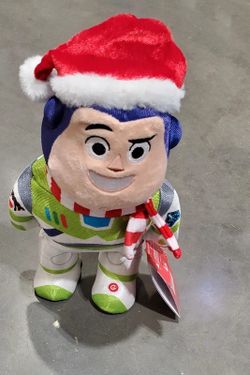 Disney Pixar Toy Story Christmas Buzz Lightyear Holiday Plush Santa Hat Scarf