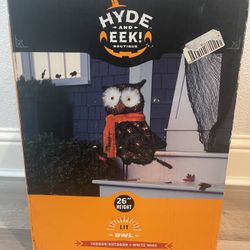 New Open Box Halloween Lit Owl 