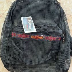  Vintage NEW Black Mesh Eastpak Backpack With Southwest Detail With Tags.