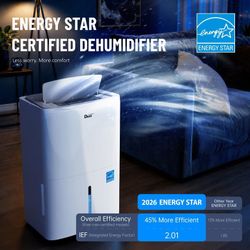 ALL SALES ARE FINAL‼️‼️4,500 Sq Ft Dehumidifier for Basement, ENERGY STAR, Smart Humidity Control (35–80%), Pump Drain, Auto/Continuous Drain, Portabl