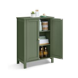 Bathroom Floor Storage Cabinet, 2 Adjustable Shelves, Forest Green Bathroom Storage Unit,11.8"D x 23.6"W x 31.5"H, HELAN Collection UBCB060C01