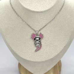 Pink Axolotl Necklace