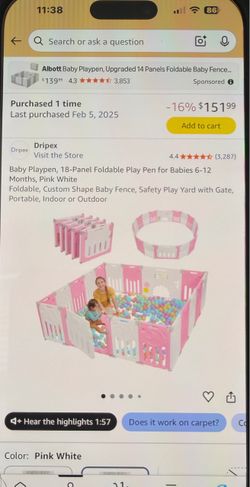 Baby playpen/ fence/ gate